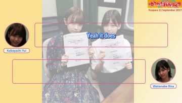 Yuugata Paradise 2017.9.11: Kobayashi Yui and Watanabe Risa Talk Segment (English Sub)